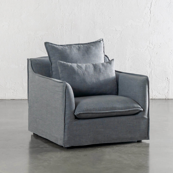 SEVILLA SLIP COVER ARMCHAIR  |  INDIGO HAZE