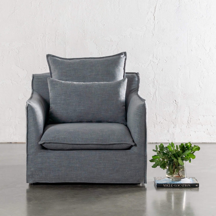 SEVILLA SLIP COVER ARMCHAIR  |  INDIGO HAZE