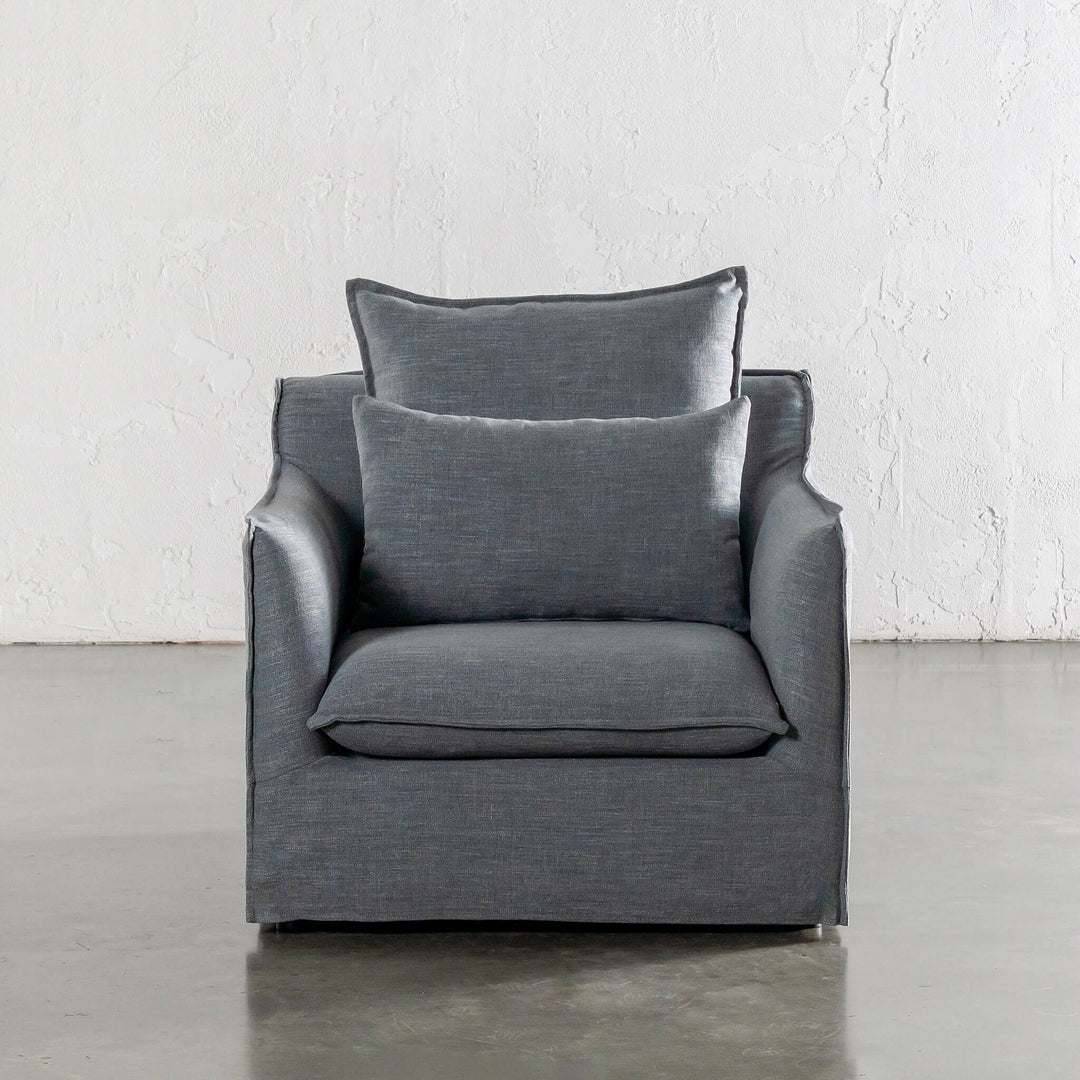 SEVILLA SLIP COVER ARMCHAIR  |  INDIGO HAZE