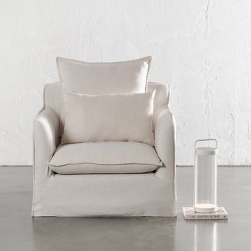 SEVILLA SLIP COVER ARMCHAIR  |  LIMEWASH BONE