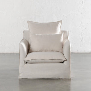 SEVILLA SLIP COVER ARMCHAIR  |  LIMEWASH BONE