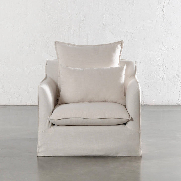 SEVILLA SLIP COVER ARMCHAIR  |  LIMEWASH BONE