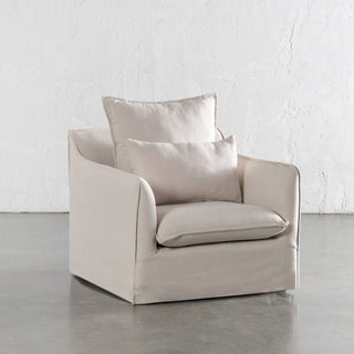 SEVILLA SLIP COVER ARMCHAIR  |  LINEN OATMEAL MIST