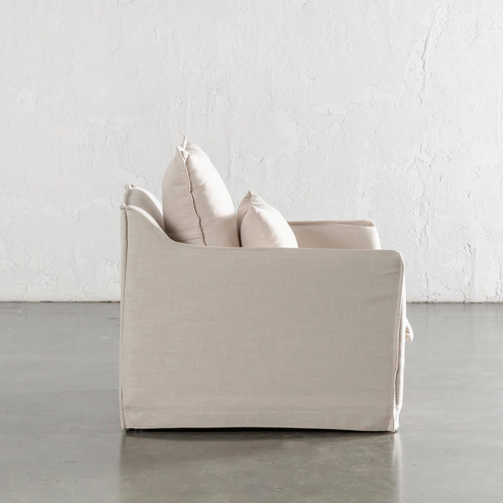 SEVILLA SLIP COVER ARMCHAIR  |  LINEN OATMEAL MIST