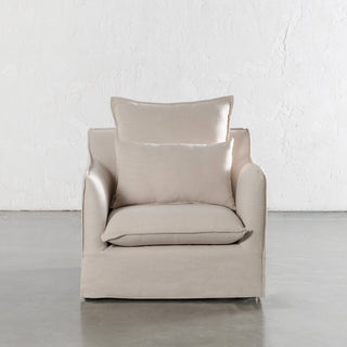 SEVILLA SLIP COVER ARMCHAIR  |  LINEN OATMEAL MIST