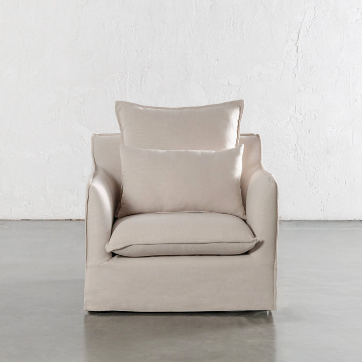 SEVILLA SLIP COVER ARMCHAIR  |  LINEN OATMEAL MIST