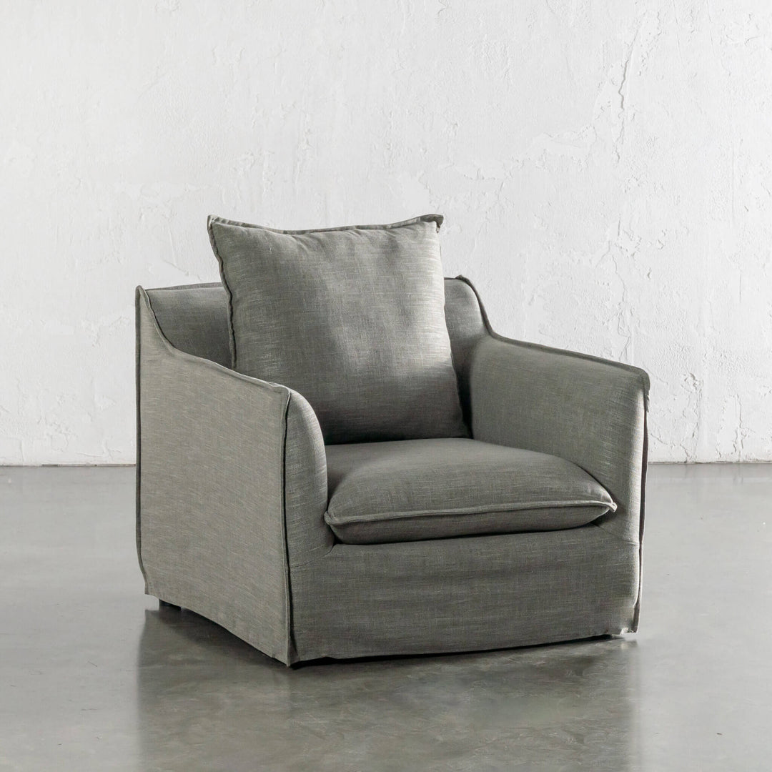 SEVILLA SLIP COVER ARMCHAIR  |  OAKMOSS GREEN