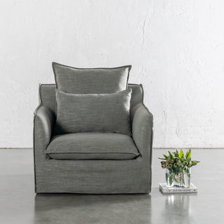 SEVILLA SLIP COVER ARMCHAIR  |  OAKMOSS GREEN