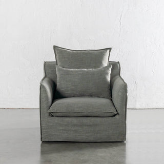 SEVILLA SLIP COVER ARMCHAIR  |  OAKMOSS GREEN
