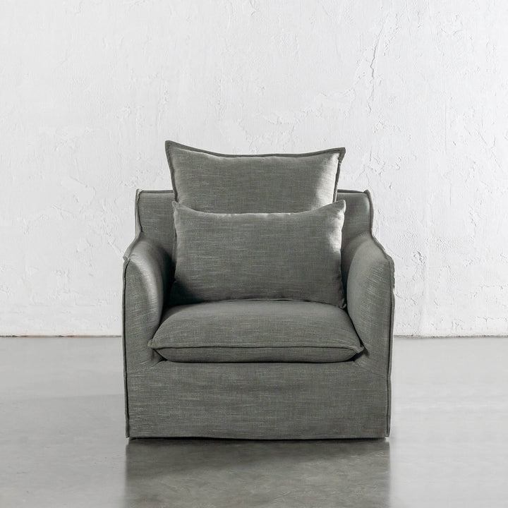 SEVILLA SLIP COVER ARMCHAIR  |  OAKMOSS GREEN