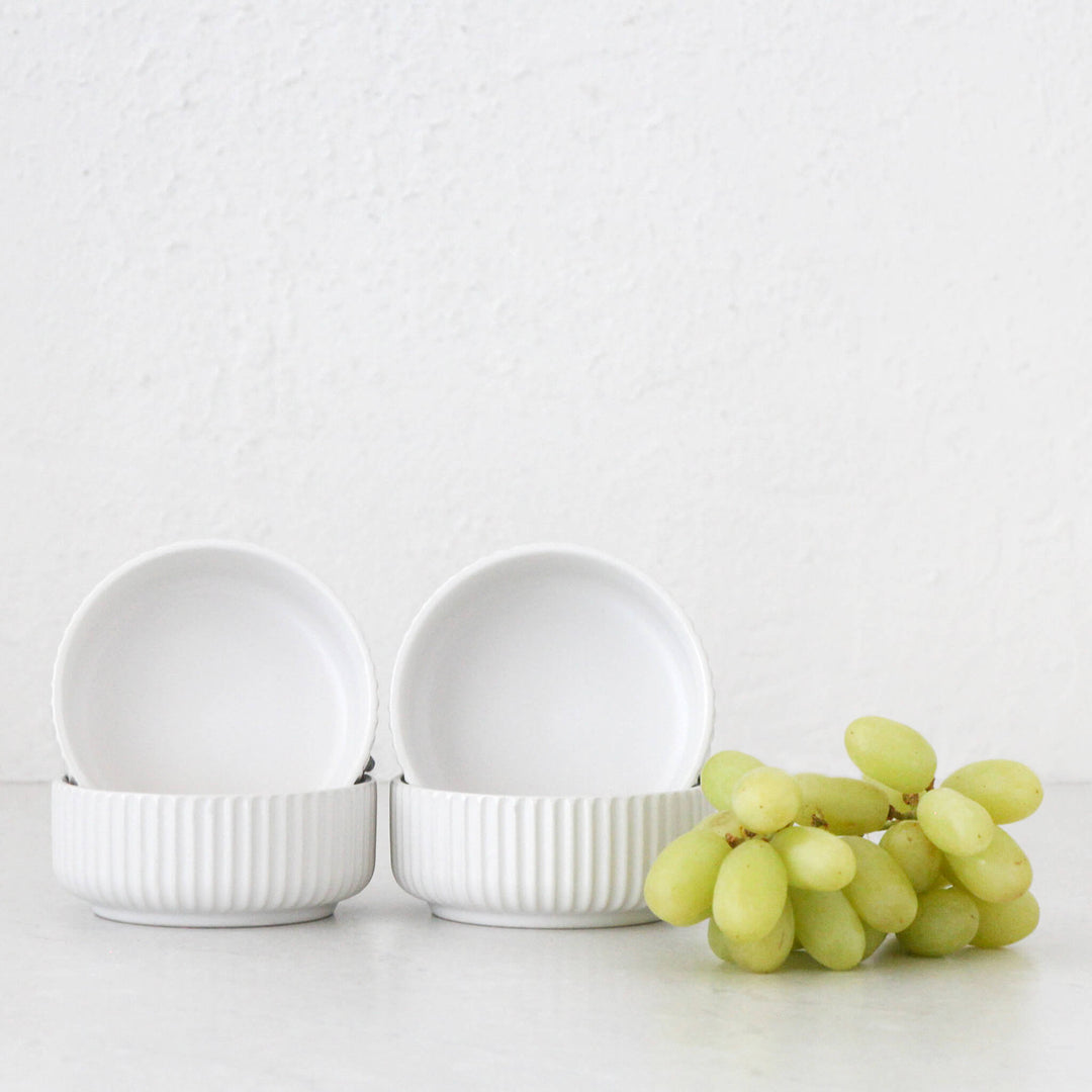 SHALLOW RIBBED CERAMIC BOWL | MATTE WHITE | STYLED