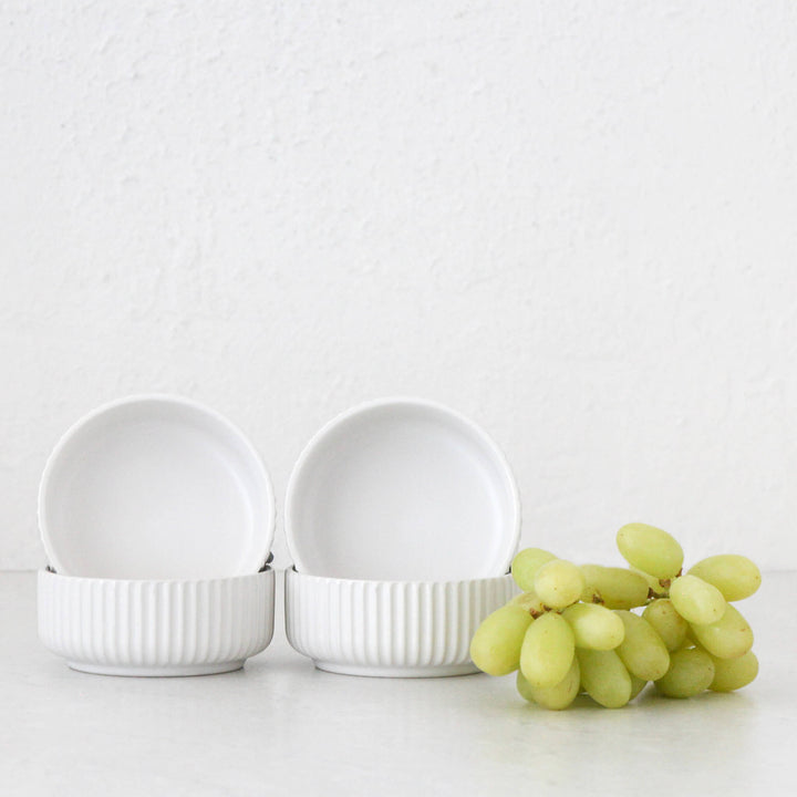 SHALLOW RIBBED CERAMIC BOWL | MATTE WHITE | STYLED