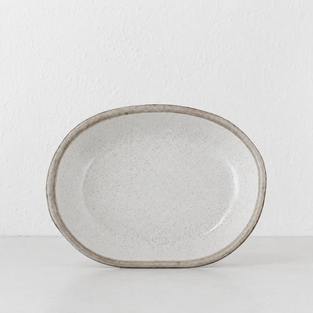 SHIROKARATSU CERAMIC LARGE SERVING DISH  |  NATURAL GLAZE  |  29CM