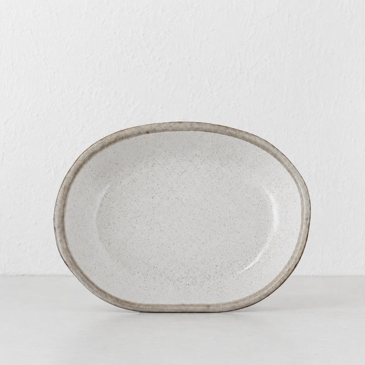 SHIROKARATSU CERAMIC LARGE SERVING DISH  |  NATURAL GLAZE  |  29CM