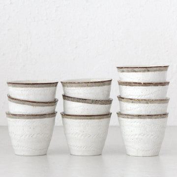 SHIROKARATSU CERAMIC CUP BUNDLE X10  |  NATURAL GLAZE