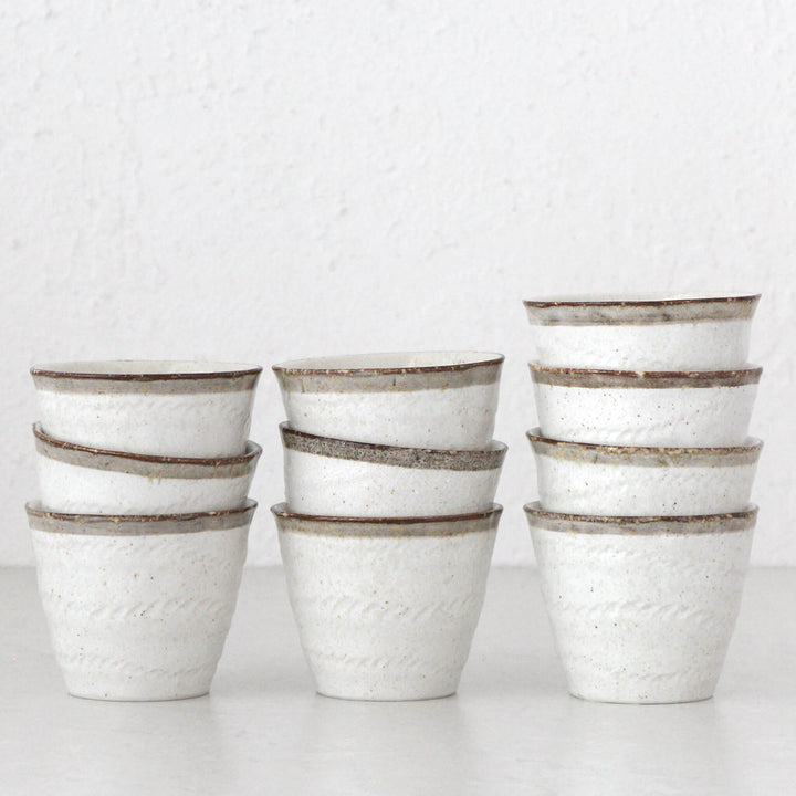 SHIROKARATSU CERAMIC CUP BUNDLE X10  |  NATURAL GLAZE