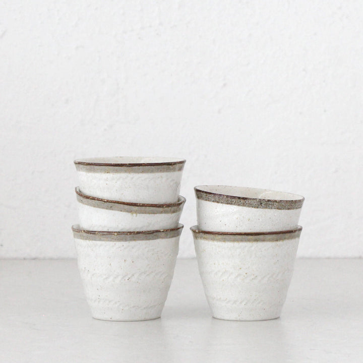 SHIROKARATSU CERAMIC CUP BUNDLE X5 | NATURAL GLAZE