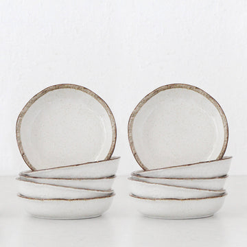 SHIROKARATSU CERAMIC LARGE DISH  |  BUNDLE X10  |  NATURAL GLAZE |  19CM