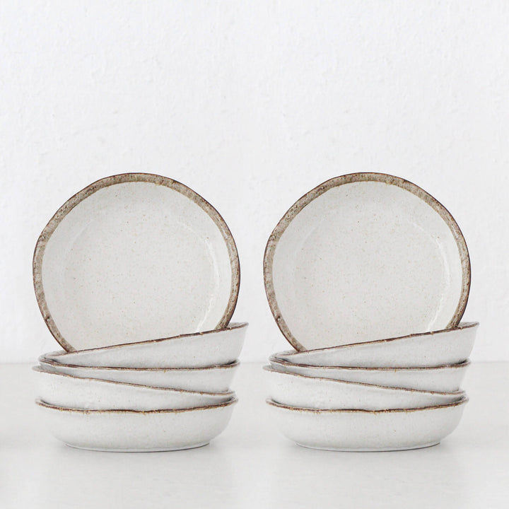 SHIROKARATSU CERAMIC LARGE DISH  |  BUNDLE X10  |  NATURAL GLAZE |  19CM