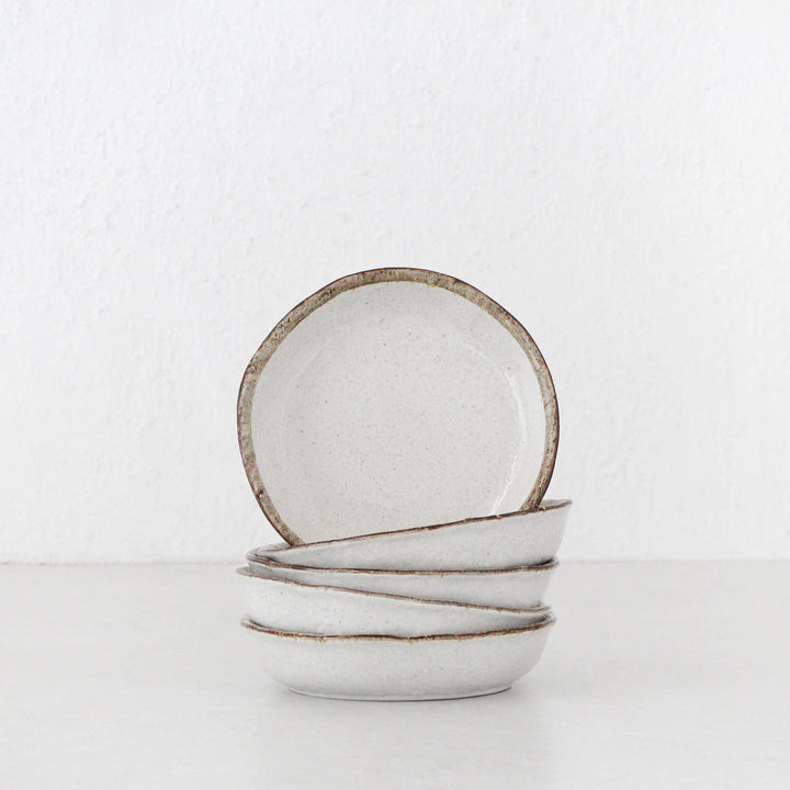 SHIROKARATSU CERAMIC LARGE DISH  |  BUNDLE X5  |  NATURAL GLAZE  |  19CM