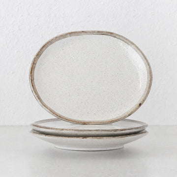 SHIROKARATSU CERAMIC LARGE OVAL PLATE BUNDLE x3|  NATURAL GLAZE  |  27CM