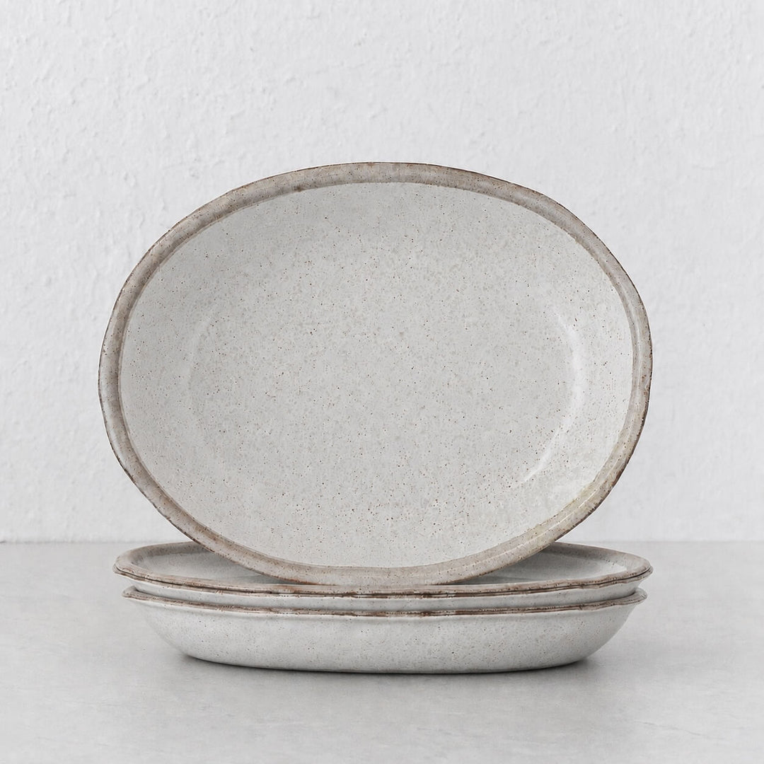 SHIROKARATSU CERAMIC LARGE SERVING DISH BUNDLEx3  |  NATURAL GLAZE  |  29CM
