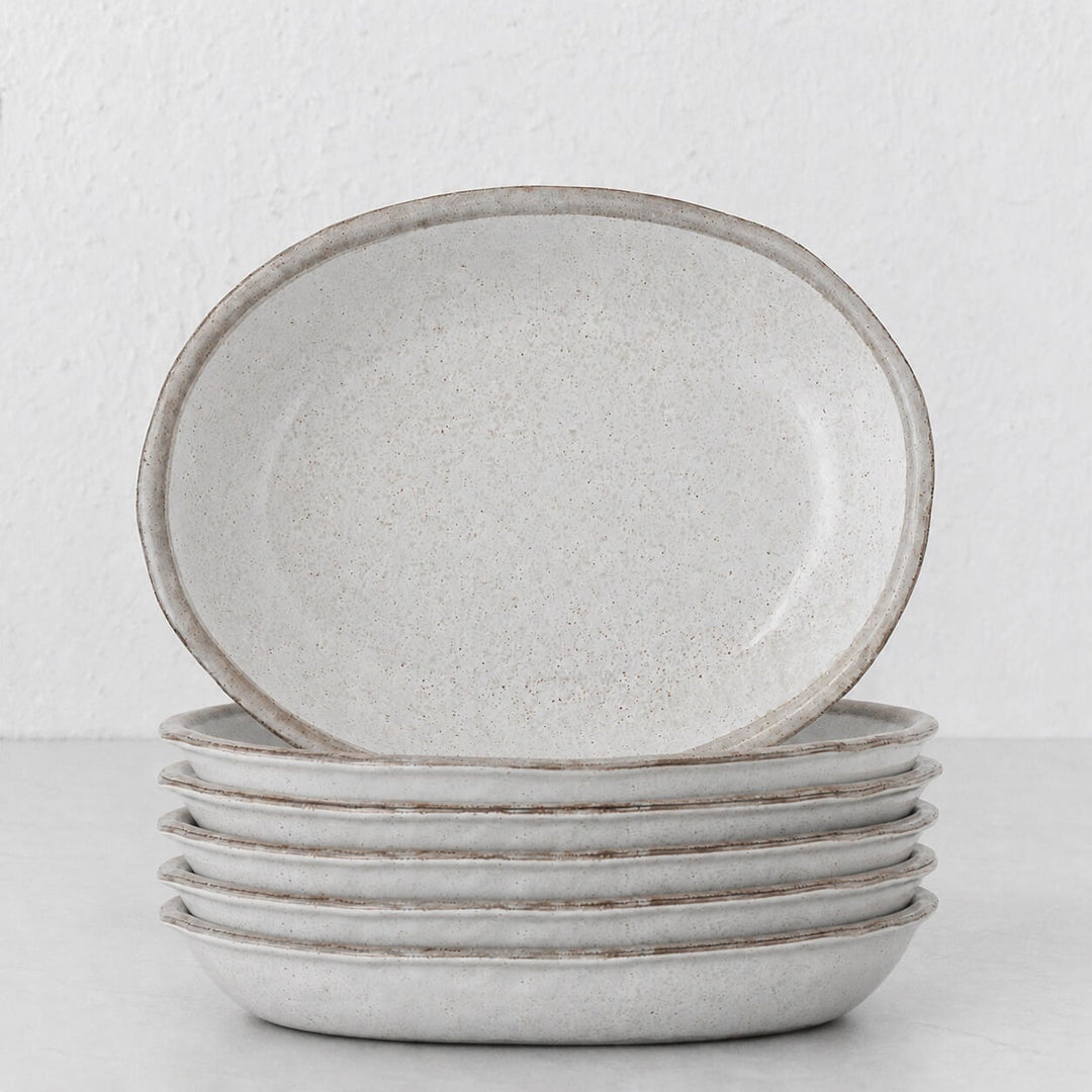 SHIROKARATSU CERAMIC LARGE SERVING DISH BUNDLEx6  |  NATURAL GLAZE  |  29CM