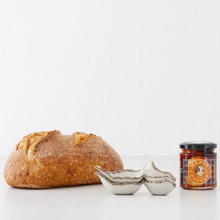 SHIROKARATSU CERAMIC LEAF DISH  |  BUNDLE X2  |  NATURAL GLAZE | 13.5CM