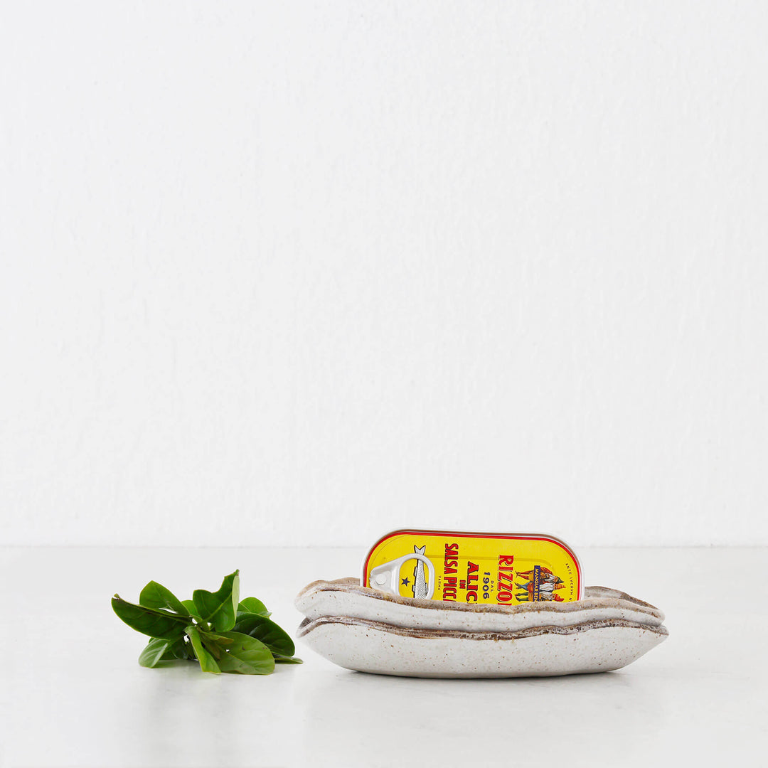 SHIROKARATSU CERAMIC LEAF PLATE  |  BUNDLE X2  |  NATURAL GLAZE  |  17CM