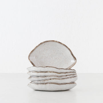 SHIROKARATSU CERAMIC LEAF PLATE  |  BUNDLE X6  |  NATURAL GLAZE  |  17CM