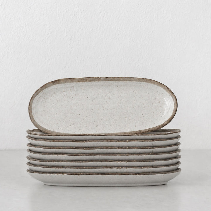 SHIROKARATSU CERAMIC LONG SERVING PLATE BUNDLES  |  NATURAL GLAZE  |  29CM