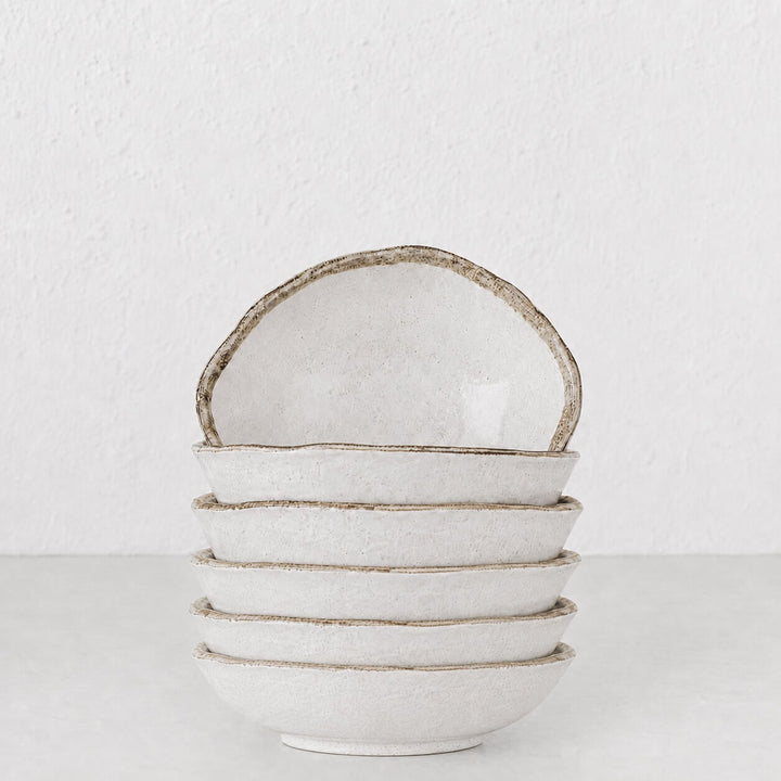 SHIROKARATSU CERAMIC MEDIUM BOWL BUNDLE 6 |  NATURAL GLAZE  |  21CM