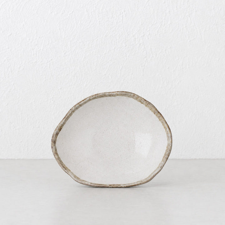 SHIROKARATSU CERAMIC MEDIUM BOWL  |  NATURAL GLAZE  |  21CM