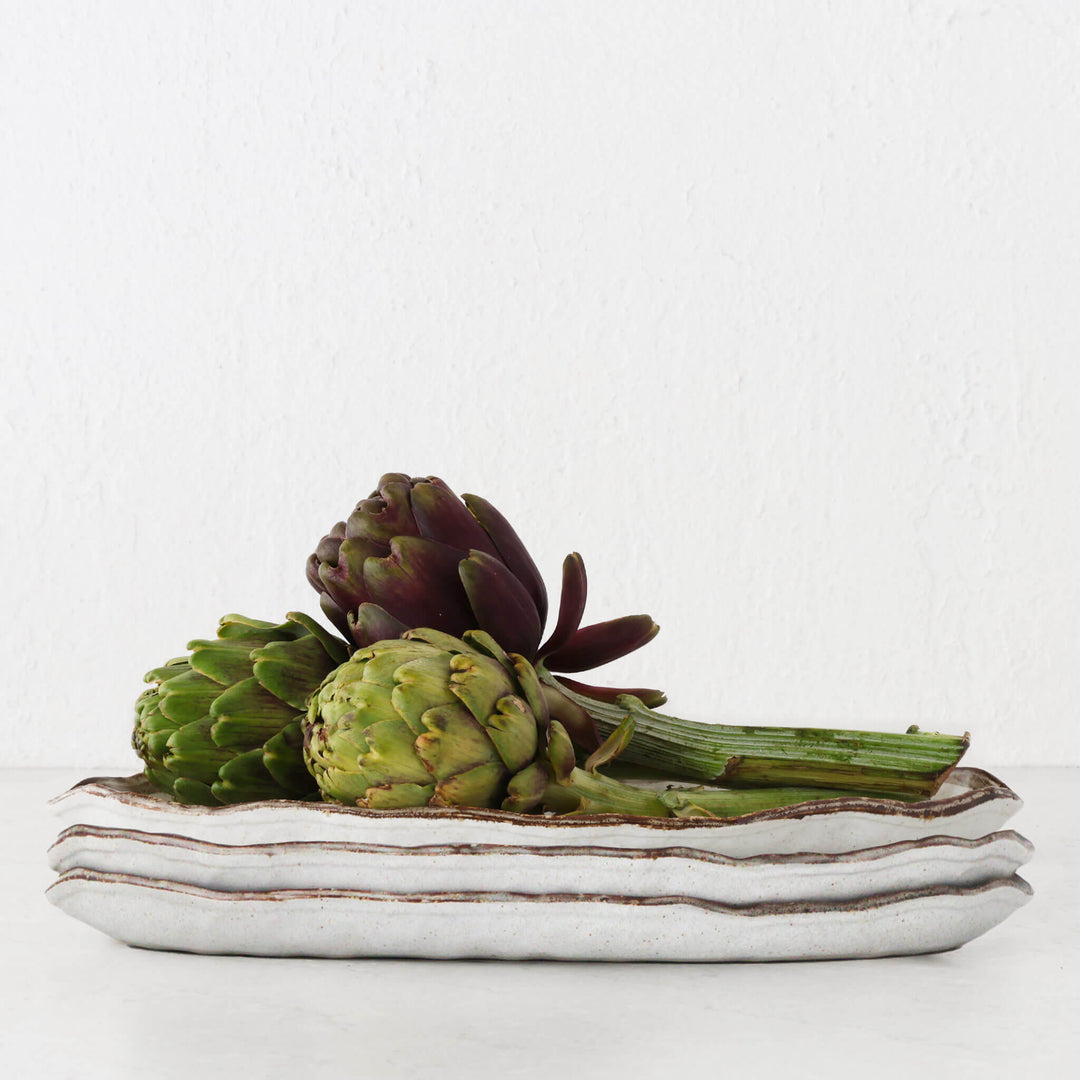 SHIROKARATSU CERAMIC SHARE PLATE  |  NATURAL GLAZE  |  36CM