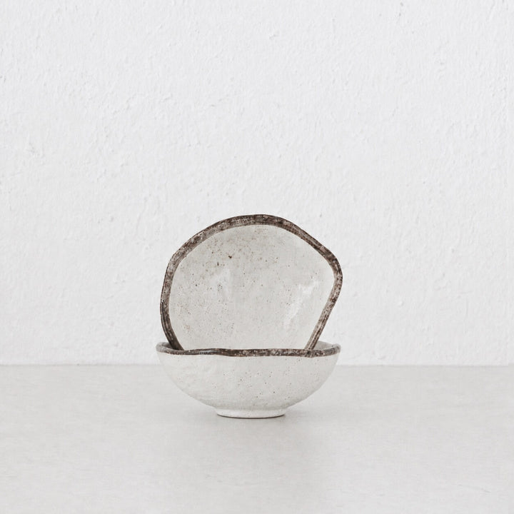 SHIROKARATSU CERAMIC SMALL BOWL  |  NATURAL GLAZE  |  15CM