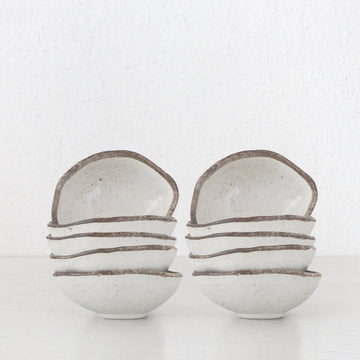 SHIROKARATSU CERAMIC SMALL BOWL  |  BUNDLE X10  |  NATURAL GLAZE  |  15CM