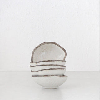 SHIROKARATSU CERAMIC SMALL BOWL | BUNDLE X5 | NATURAL GLAZE | 15CM