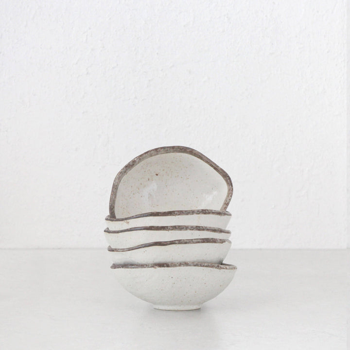 SHIROKARATSU CERAMIC SMALL BOWL | BUNDLE X5 | NATURAL GLAZE | 15CM