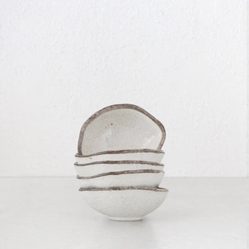 SHIROKARATSU CERAMIC SMALL BOWL | BUNDLE X5 | NATURAL GLAZE | 15CM