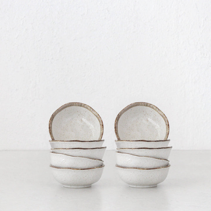 SHIROKARATSU CERAMIC SMALL DISH  |  BUNDLE X10  |  NATURAL GLAZE  |  8.5CM