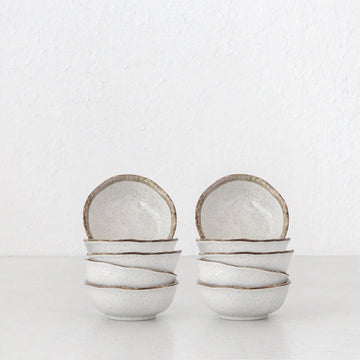 SHIROKARATSU CERAMIC SMALL DISH  |  BUNDLE X10  |  NATURAL GLAZE  |  8.5CM