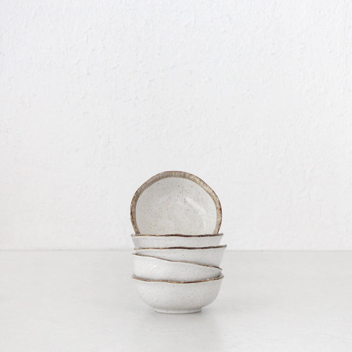 SHIROKARATSU CERAMIC SMALL DISH  |  BUNDLE X5  |  NATURAL GLAZE  |  8.5CM