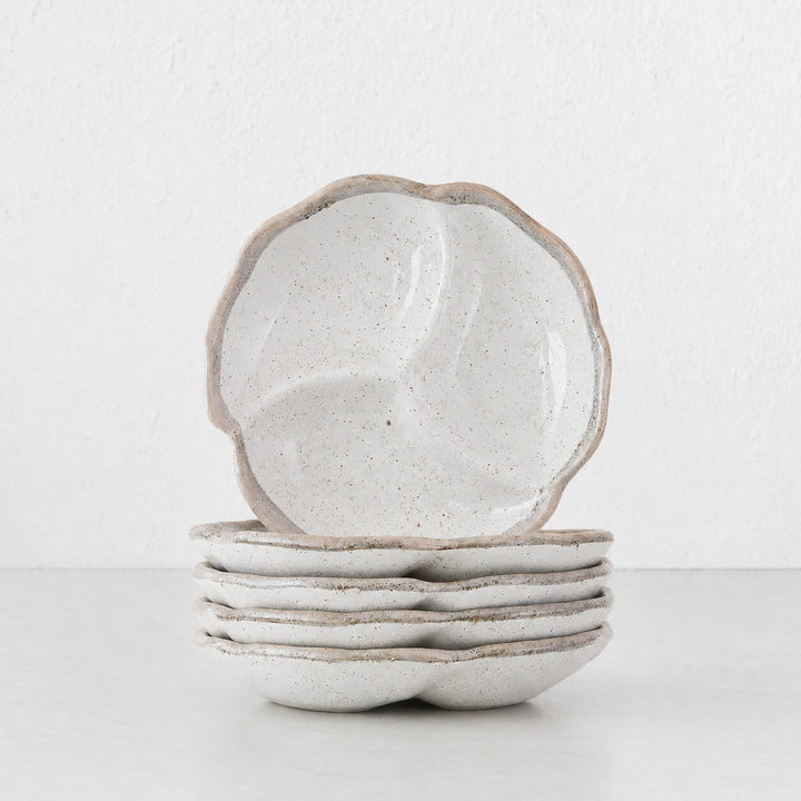SHIROKARATSU CERAMIC SMALL TRIO DISH BUNDLE x5  |  NATURAL GLAZE  |  18CM