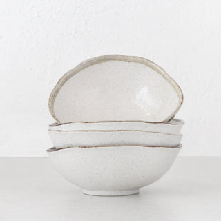 SHIROKARATSU CERAMIC LARGE BOWL  |  BUNDLE X4  |  NATURAL GLAZE  |  24CM