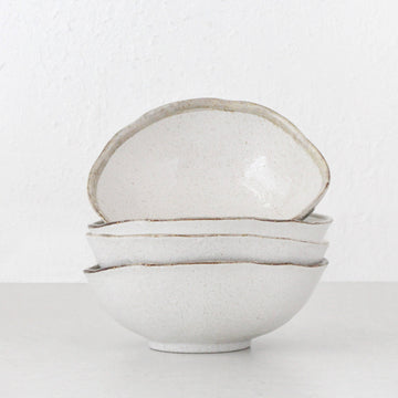 SHIROKARATSU CERAMIC LARGE BOWL  |  BUNDLE X4  |  NATURAL GLAZE  |  24CM