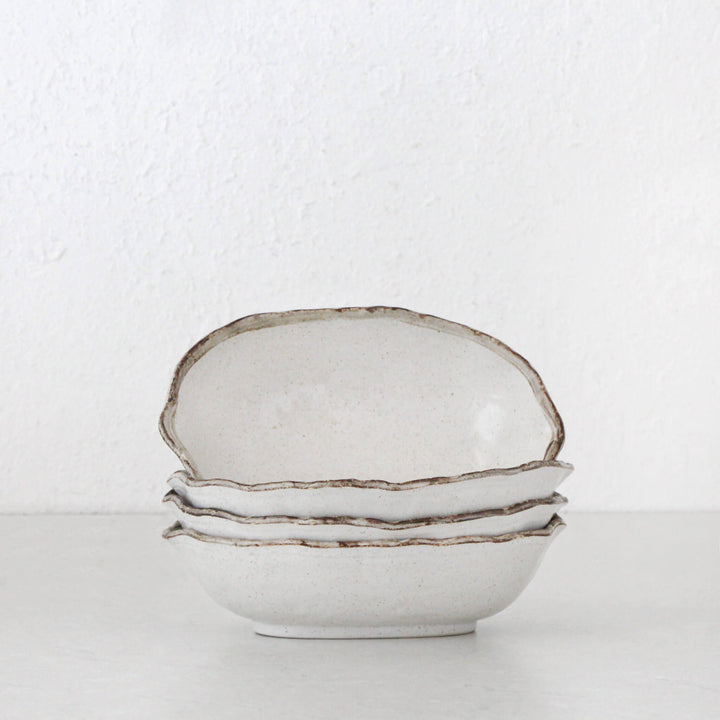 SHIROKARATSU CERAMIC LARGE OVAL BOWL  |  BUNDLE X4  |  NATURAL GLAZE |  25CM