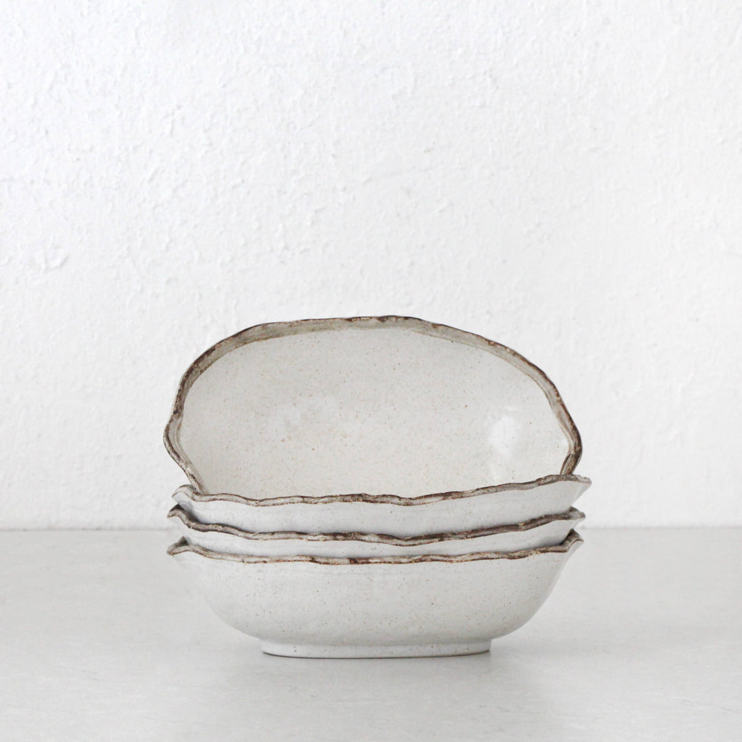 SHIROKARATSU LARGE OVAL BOWL BUNDLE X4 | NATURAL | 25CM