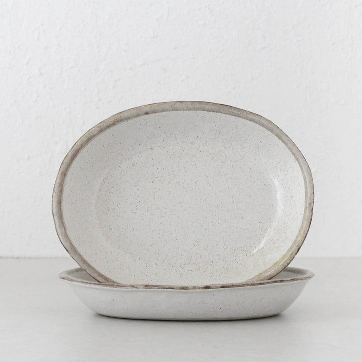 SHIROKARATSU LARGE SERVING DISH BUNDLE X2 | NATURAL | 29CM