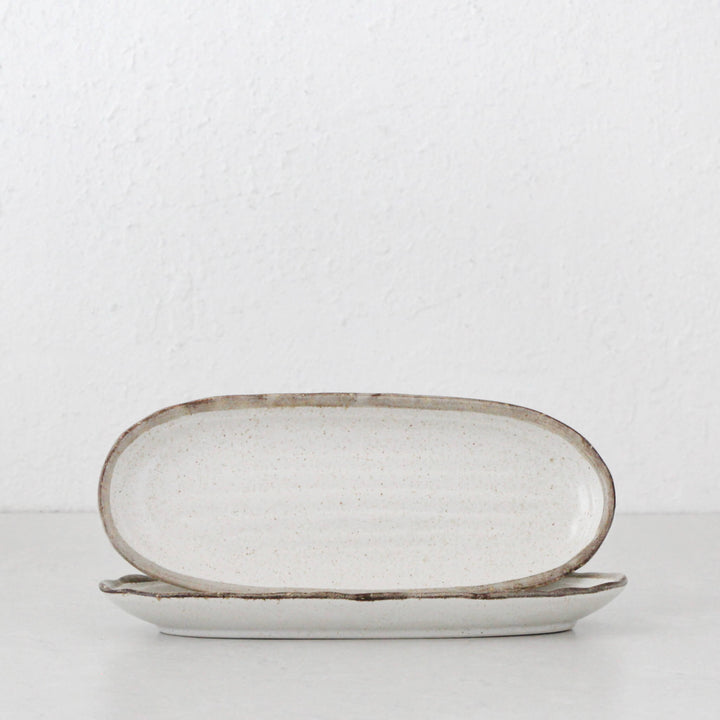 SHIROKARATSU LONG OVAL PLATE BUNDLE X2 | NATURAL | 29CM