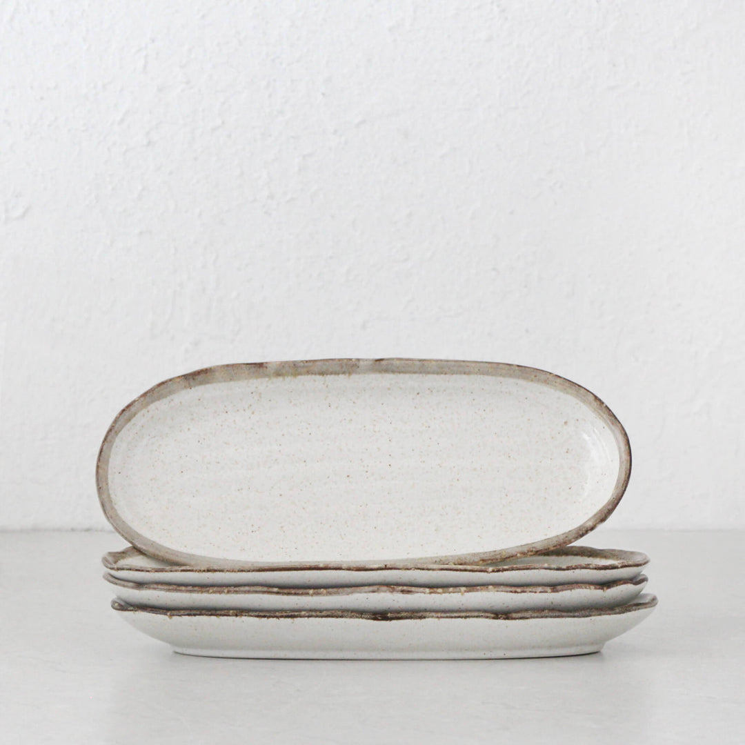 SHIROKARATSU LONG OVAL PLATE BUNDLE X4 | NATURAL | 29CM